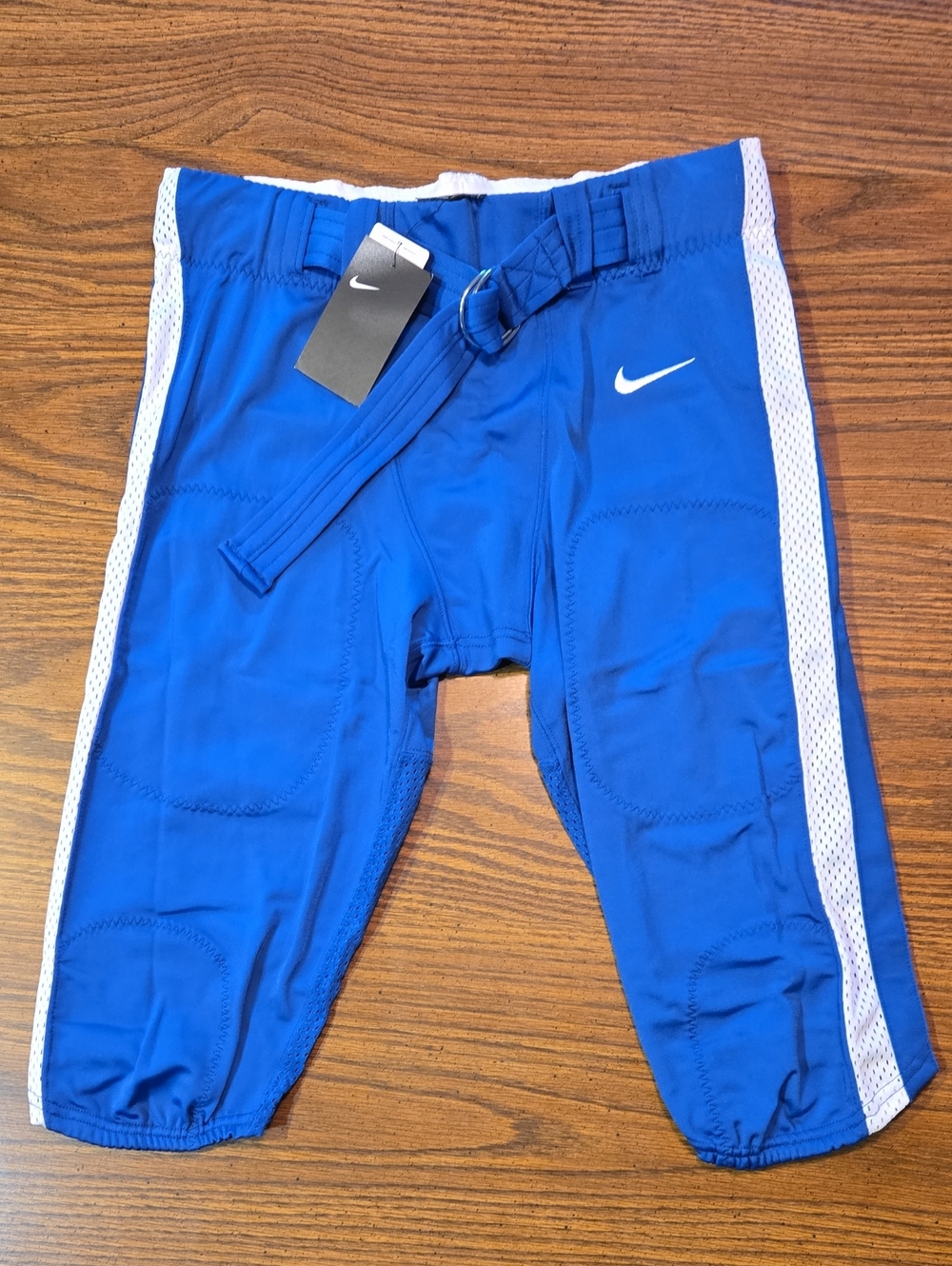 Nike Mens Royal Blue Athletic Football Pants with White Stripe